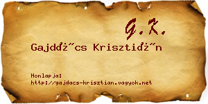 Gajdács Krisztián névjegykártya